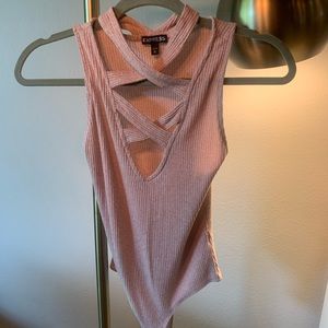 Pink high neck onesie